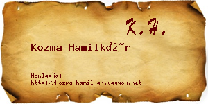 Kozma Hamilkár névjegykártya